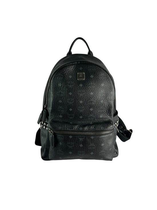 Genuine MCM Monogram Stark Side Studs Visetos Black Backpack Logo Unisex main image 13